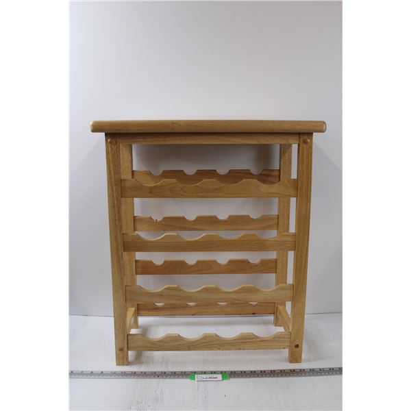* Wooden Wine Rack w/Removable Top Tray - 22" x 11" x 25"