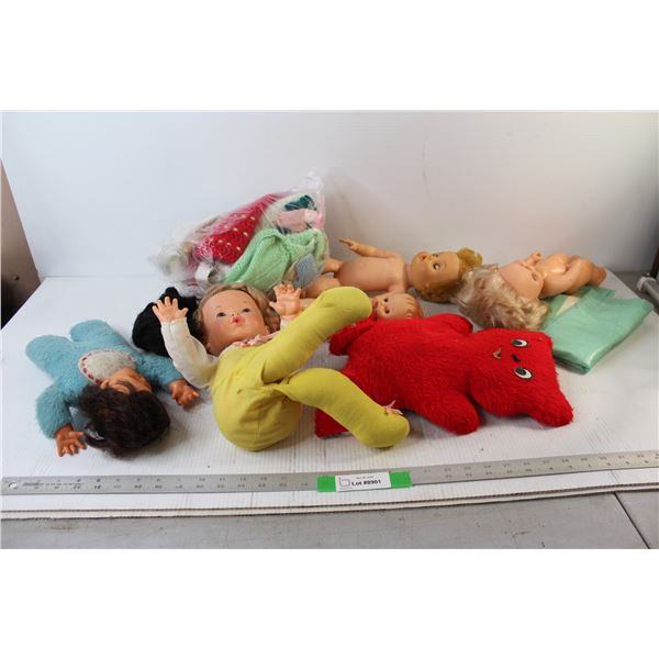 (6) Baby Dolls, Stuffy, Doll Clothes