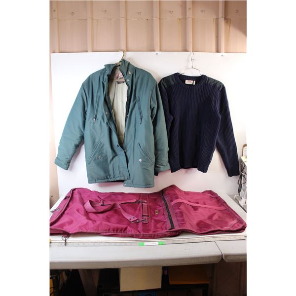 Travel Dress Bag, XL Sweater,  Jacket Size 4