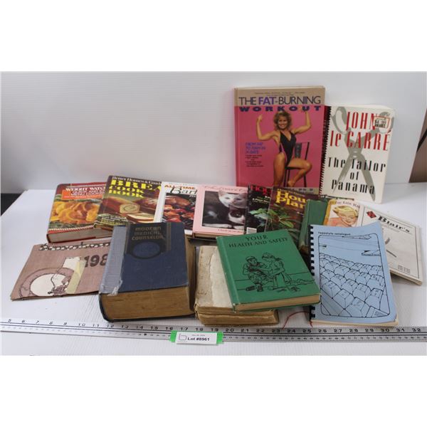 Book Lot: Modern Medical Counselor, Cat Lovers, Bread, recipe, Workout, Misc.