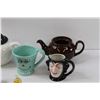 Image 2 : Happy Face Teapot & (2) Mugs, Noxzema Jar, Planter Pot, Ceramic Jester Mug, Mini Perfume Bottle, Mis