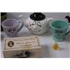 Image 3 : Happy Face Teapot & (2) Mugs, Noxzema Jar, Planter Pot, Ceramic Jester Mug, Mini Perfume Bottle, Mis