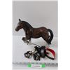 Image 1 : Clydesdale Work Horse w/Harness Plastic Figurine - 9" x 10"