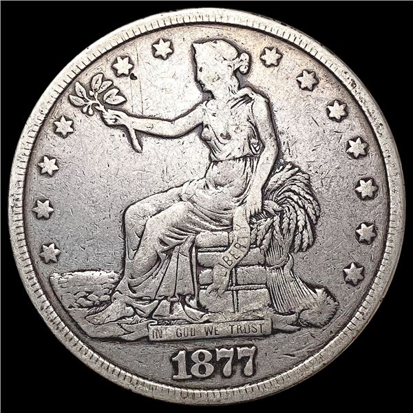 1877 Silver Trade Dollar LIGHTLY CIRCULATED