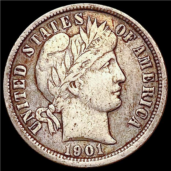 1901-O Barber Dime LIGHTLY CIRCULATED