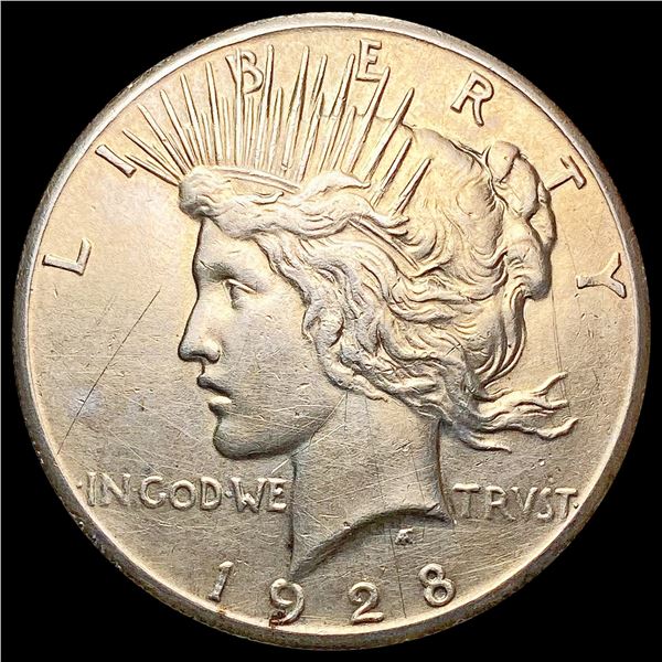 1928 Silver Peace Dollar NEARLY UNCIRCULATED