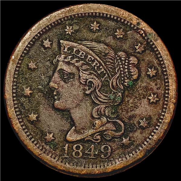 1849 Braided Hair Large Cent CLOSELY UNCIRCULATED