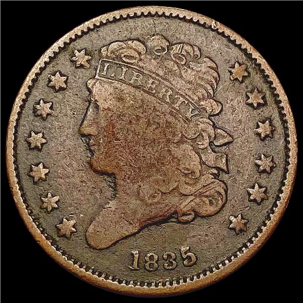 1835 Classic Head Half Cent LIGHTLY CIRCULATED