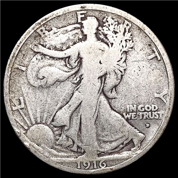 1916-D Walking Liberty Half Dollar NICELY CIRCULATED