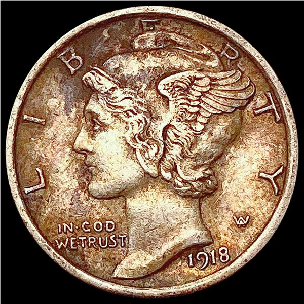 1918 Mercury Dime NEARLY UNCIRCULATED