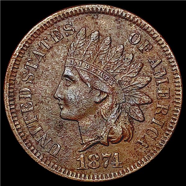 1874 Indian Head Cent NEARLY UNCIRCULATED