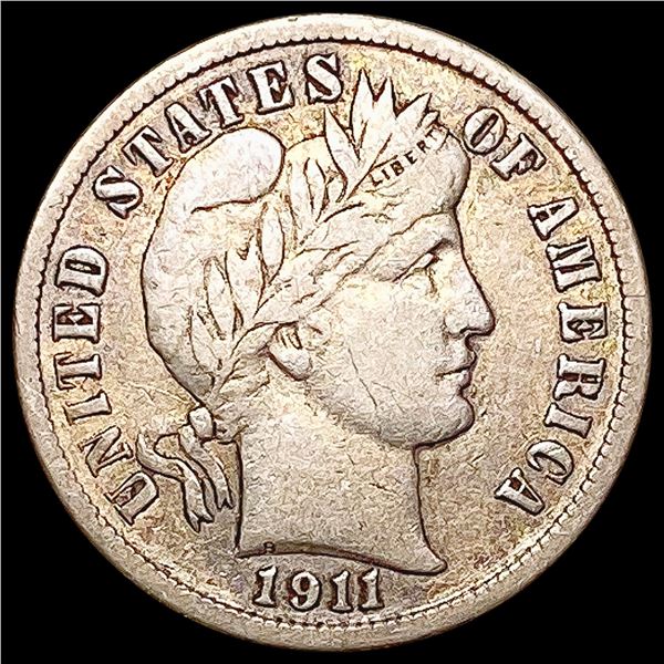 1911-S Barber Dime LIGHTLY CIRCULATED