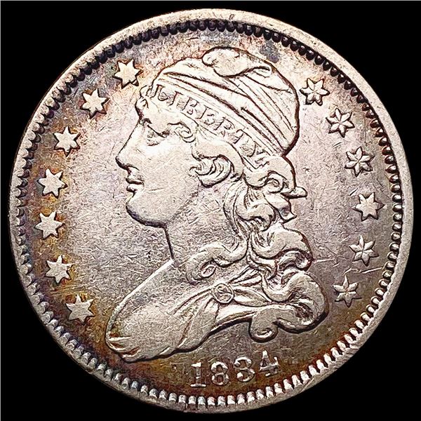1834 No Motto Capped Bust Quarter LIGHTLY CIRCULATED