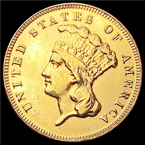 1874 $3 Gold Piece CLOSELY UNCIRCULATED