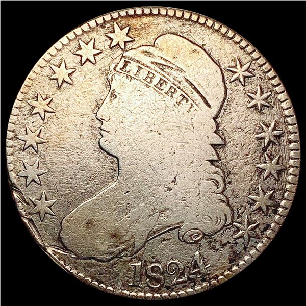 1824 Capped Bust Half Dollar NICELY CIRCULATED