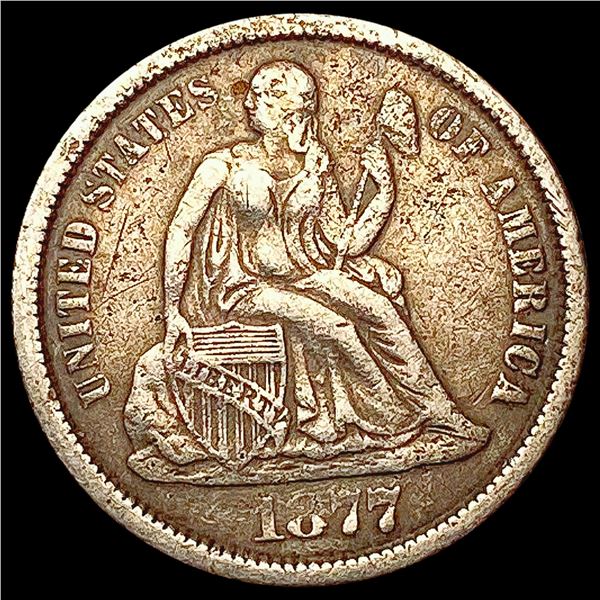 1877-CC Seated Liberty Dime LIGHTLY CIRCULATED