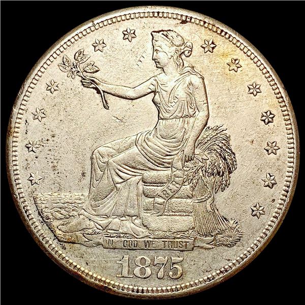 1875-S Silver Trade Dollar NEARLY UNCIRCULATED