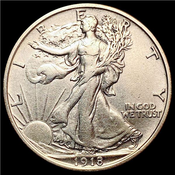 1918-D Walking Liberty Half Dollar NEARLY UNCIRCULATED