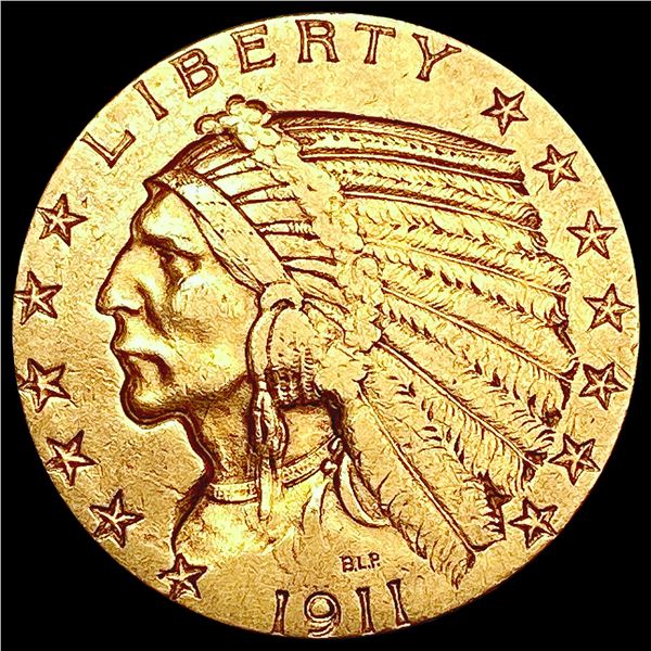 1911-S $5 Gold Half Eagle CLOSELY UNCIRCULATED