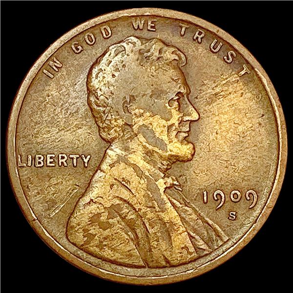 1909-S Wheat Cent LIGHTLY CIRCULATED
