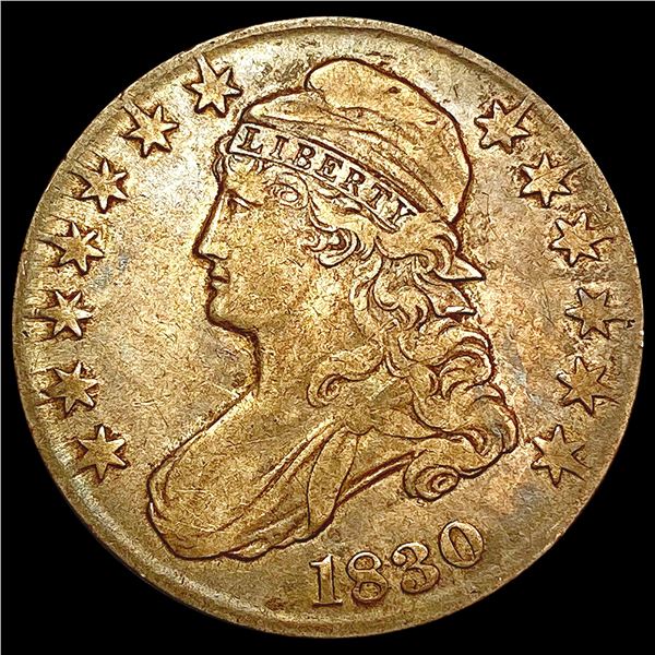 1830 Capped Bust Half Dollar LIGHTLY CIRCULATED