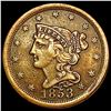 1853 Braided Hair Half Cent LIGHTLY CIRCULATED