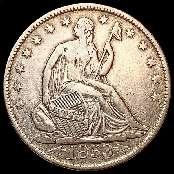 1853 Arrows & Rays Seated Liberty Half Dollar CLOSELY UNCIRCULATED
