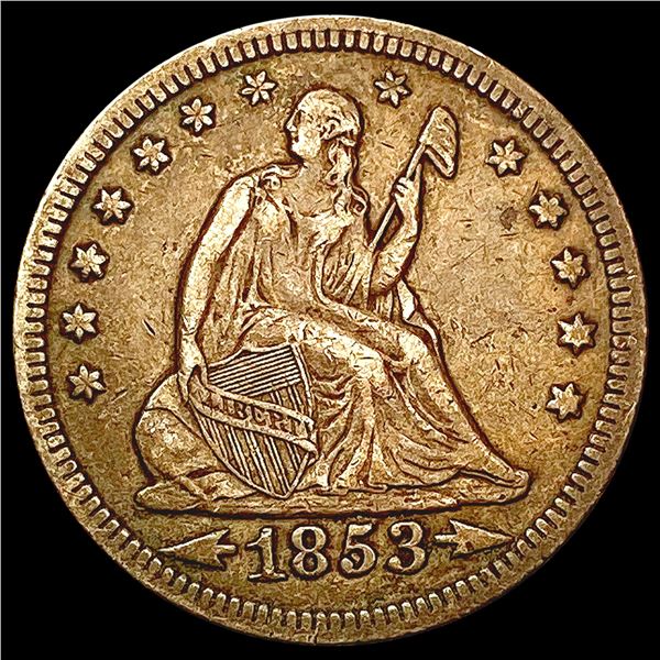 1853 Arrows & Rays Seated Liberty Quarter CLOSELY UNCIRCULATED