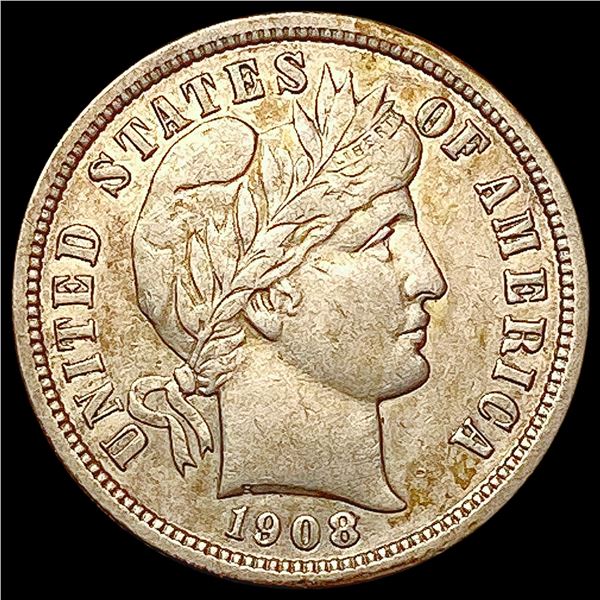1908 Barber Dime LIGHTLY CIRCULATED