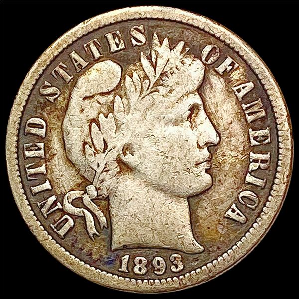 1893-O Barber Dime LIGHTLY CIRCULATED