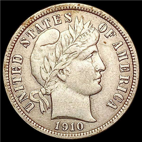 1910 Barber Dime NEARLY UNCIRCULATED