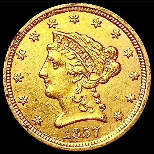 1857 $2.50 Gold Quarter Eagle CLOSELY UNCIRCULATED