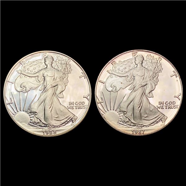 [2] 1987-1988 American Silver Eagle GEM PROOF