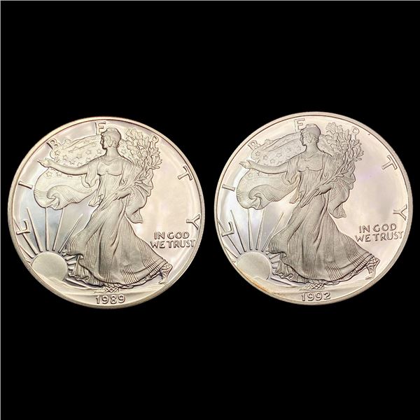 [2] 1989-1992 American Silver Eagle GEM PROOF