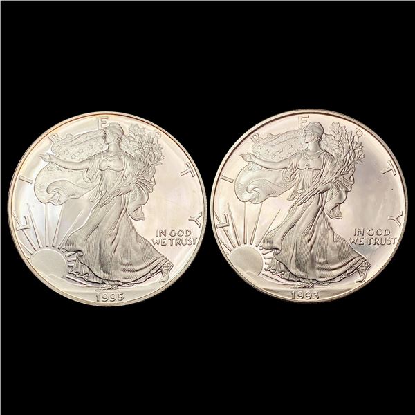 [2] 1993-1995 American Silver Eagle GEM PROOF