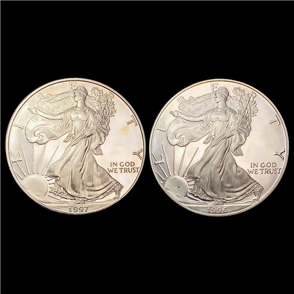 [2] 1996-1997 American Silver Eagle GEM PROOF