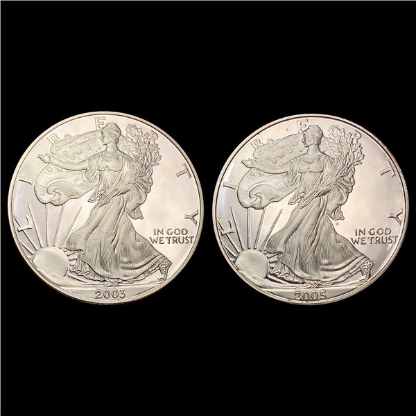 [2] 2003-2005 American Silver Eagle GEM PROOF