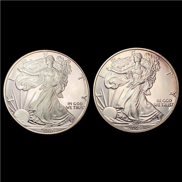 [2] 2006-2009 American Silver Eagle GEM PROOF