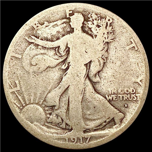 1917-D Walking Liberty Half Dollar NICELY CIRCULATED
