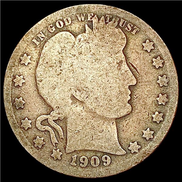 1909-O Barber Quarter NICELY CIRCULATED