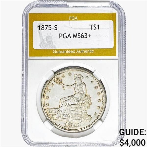 1875-S Silver Trade Dollar PGA MS63+