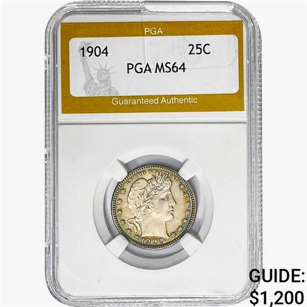 1904 Barber Quarter PGA MS64