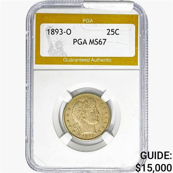 1893-O Barber Quarter PGA MS67