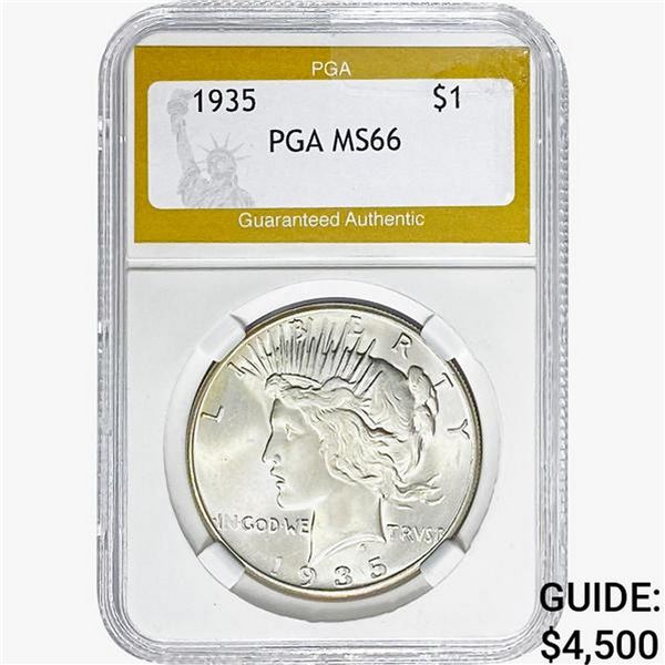 1935 Silver Peace Dollar PGA MS66