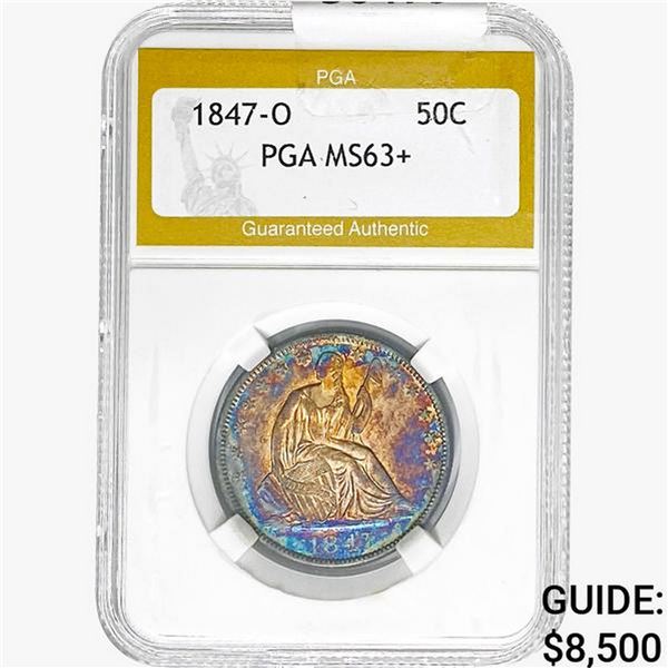 1847-O Seated Liberty Half Dollar PGA MS63+