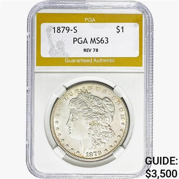 1879-S REV 78 Morgan Silver Dollar PGA MS63