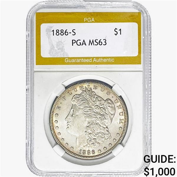 1886-S Morgan Silver Dollar PGA MS63