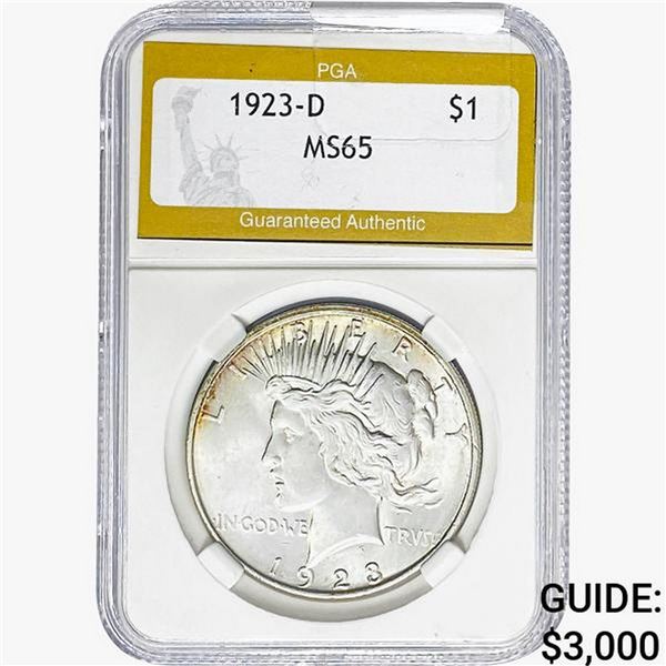 1923-D Silver Peace Dollar PGA MS65