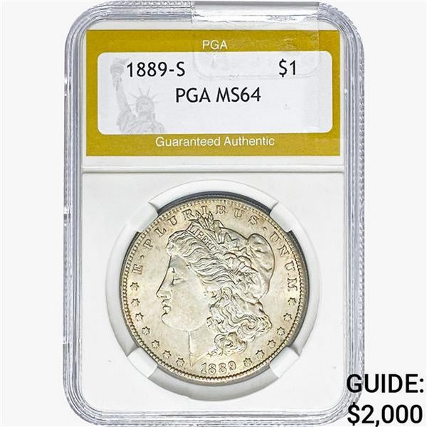 1889-S Morgan Silver Dollar PGA MS64