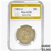 1853-O Seated Liberty Half Dollar PGA AU58 ARR & RAYS